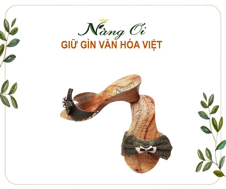 guốc mộc cho nữ cao 7cm có gót trụ vững chắc không sợ bị té
